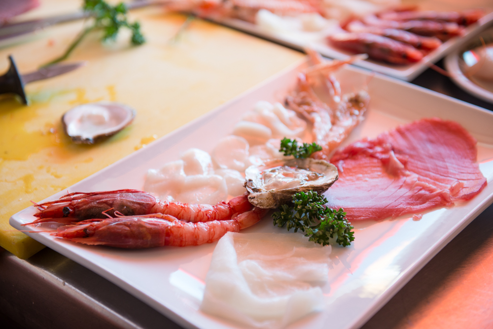 Cruditè di mare: l'antipasto del Toscano
